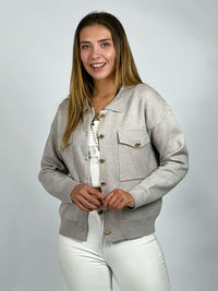 Sweater Abotonado Cuello Pique