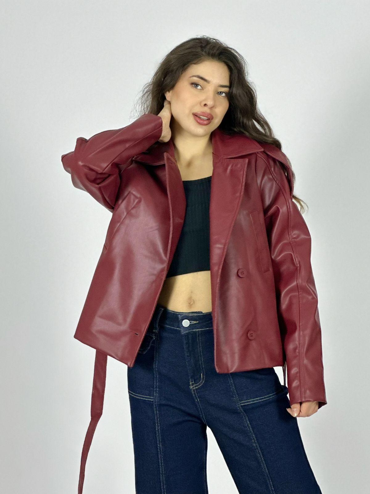 Chaqueta Ecocuero con Cinturón