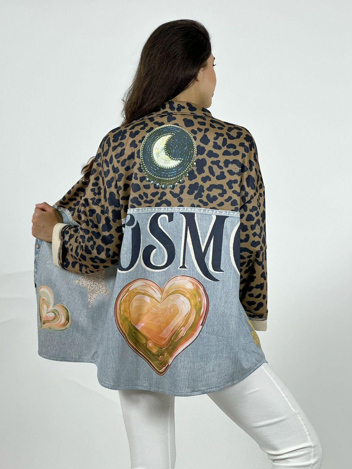 Chaqueta Gamuza Floral Luna Estrella y Corazones