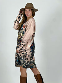 Vestido Lanilla Animal Print con Mariposas