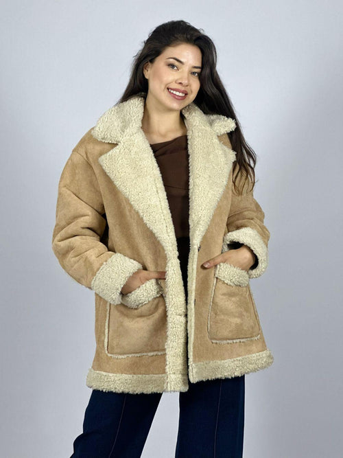 Abrigo Gamuza Italiano Achiporrado 2 Botones