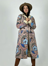 Abrigo Estilo Italiano Diseño Flores