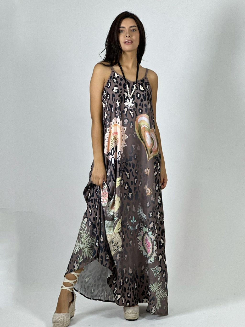 Vestido Viscosa Print con Corazón