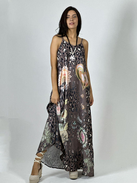 Vestido Viscosa Print con Corazón