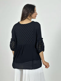 Blusa Mangas y Torso Encaje