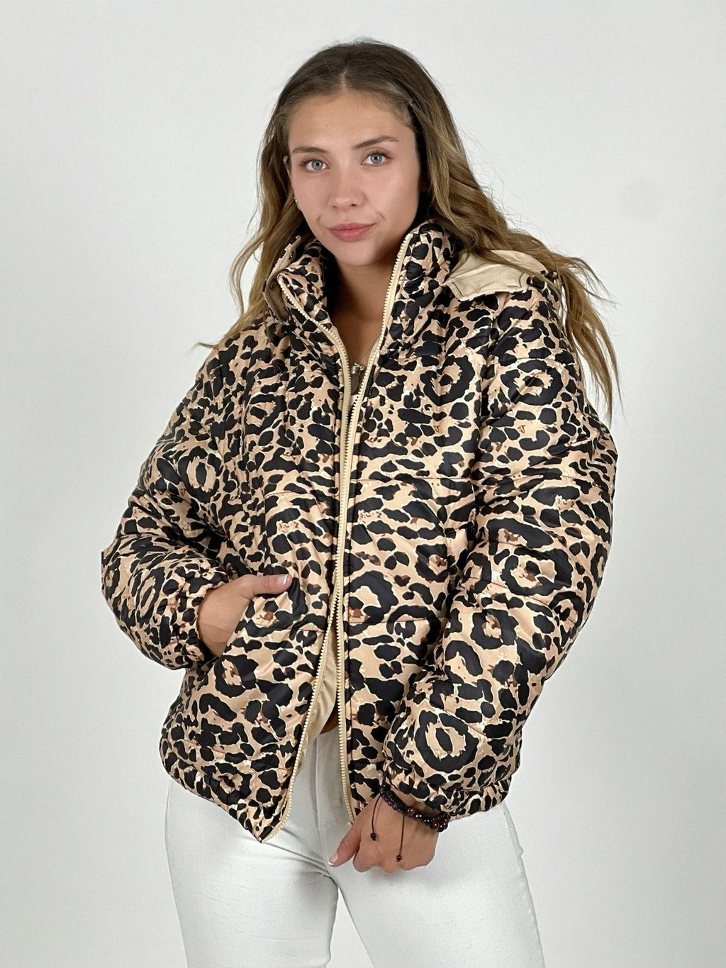 Parka Corta Acolchada Print