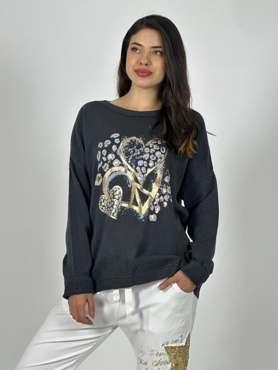 Polerón Italiano Triple Corazón Print