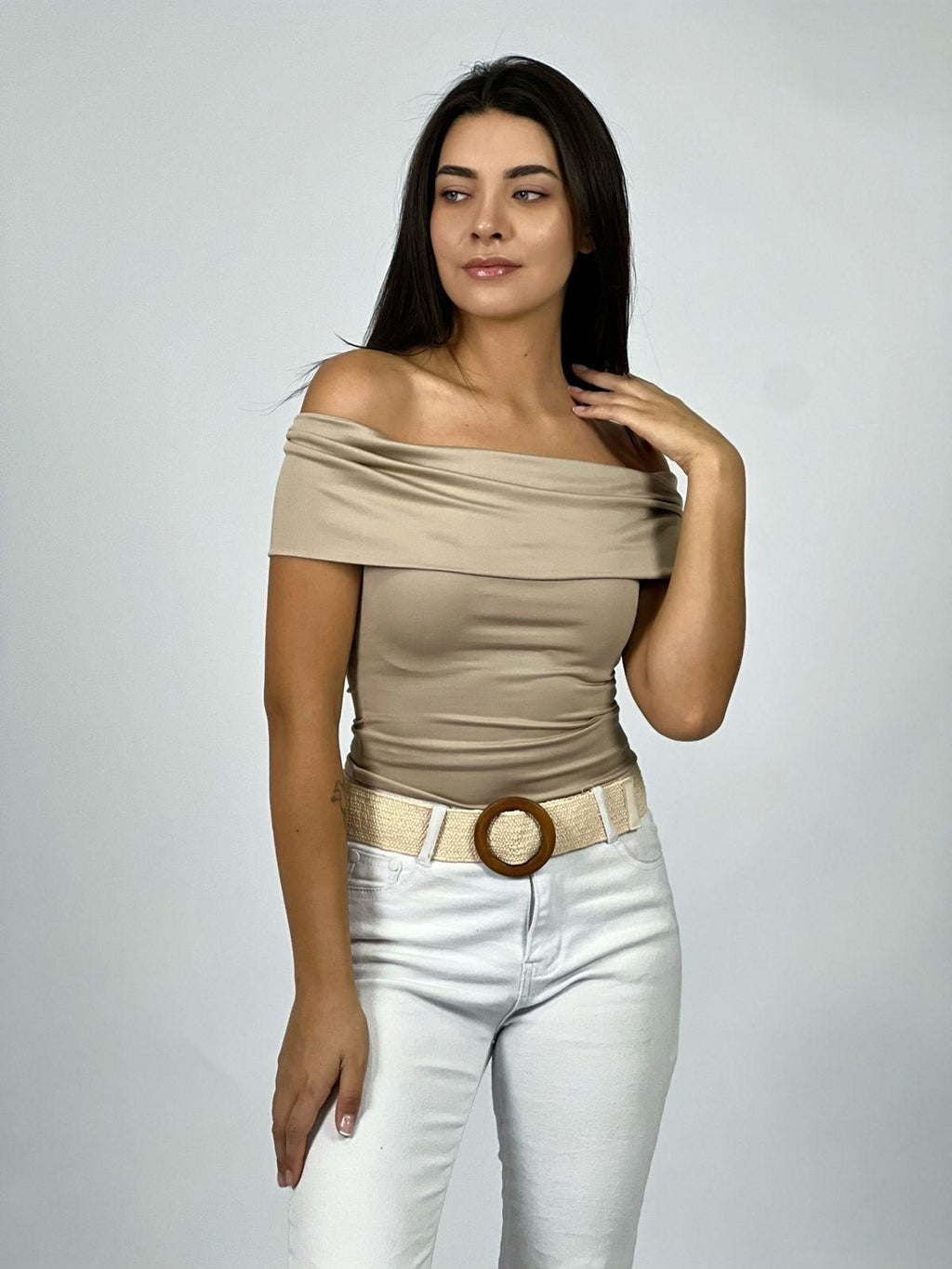 Polera Elasticada Hombros Caídos