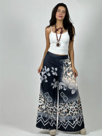 Palazzo Satin Boho Chic Print con Flores