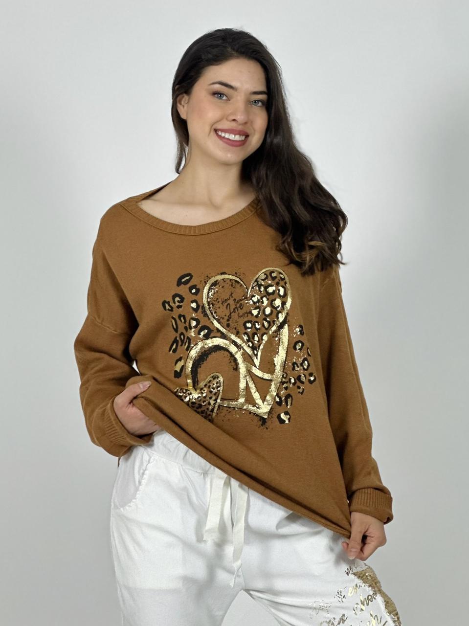 Polerón Italiano Triple Corazón Print