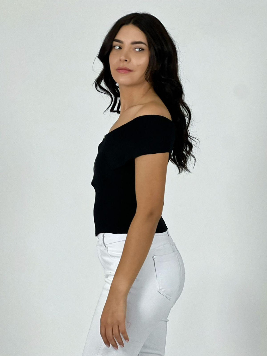 Polera Top Con Cierre