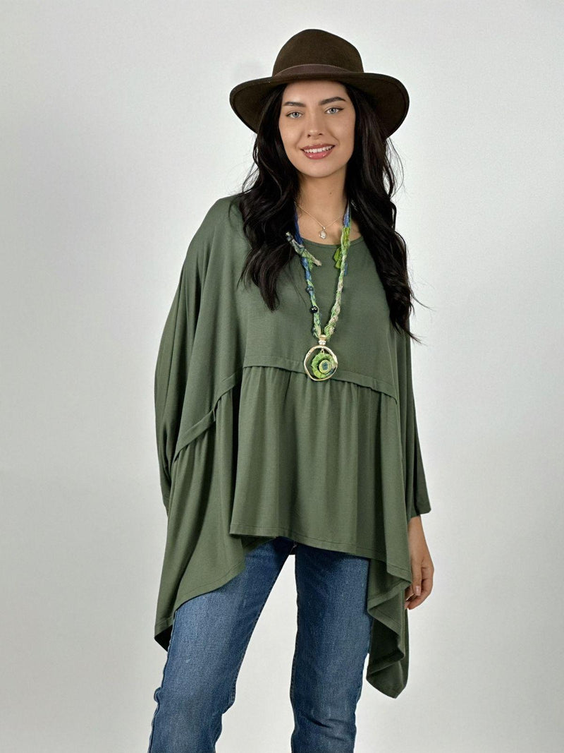 Polera Boho Holgada Costura Horizontal