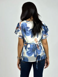 Blusa con Amarra Lirios Estampados