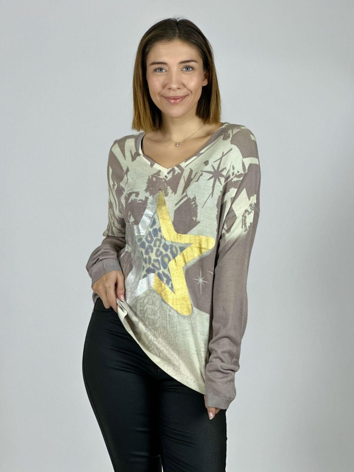 Sweater Hilo Estrella Brillante Print