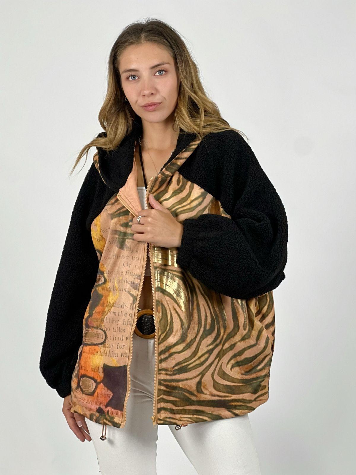 Abrigo Chiporro estampado Cebra