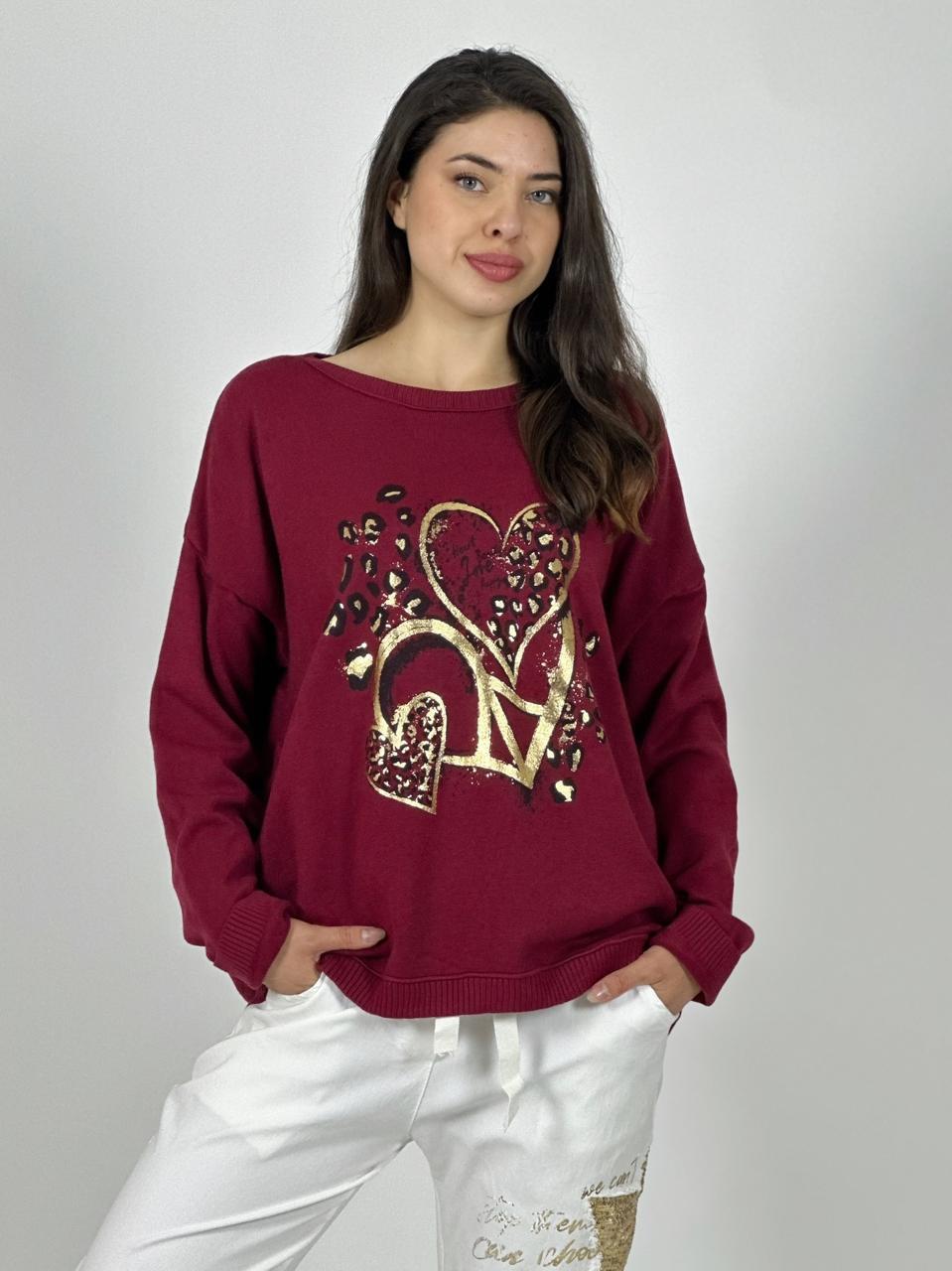 Polerón Italiano Triple Corazón Print