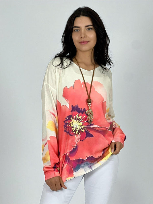 Sweater Hilo flores Acuareladas