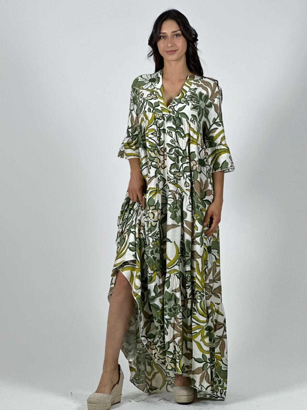 Vestido Viscosa Italiana Floreado