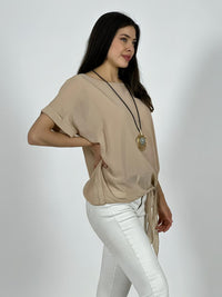 Blusa con Gaza Forrada Anudada