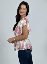 Blusa con Amarra Lirios Estampados