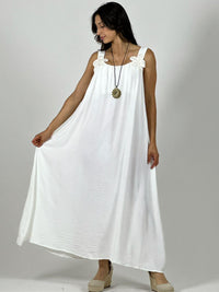 Vestido Crepé Tirantes Con Flores Brillantes