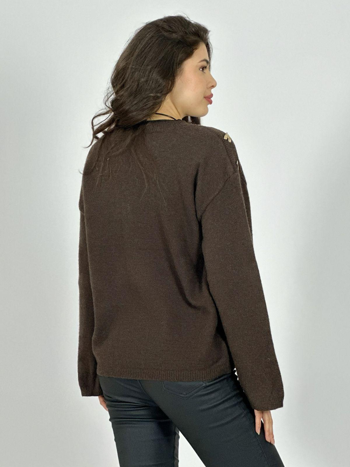 Sweater Lana Corazones Brillantes en Hombros