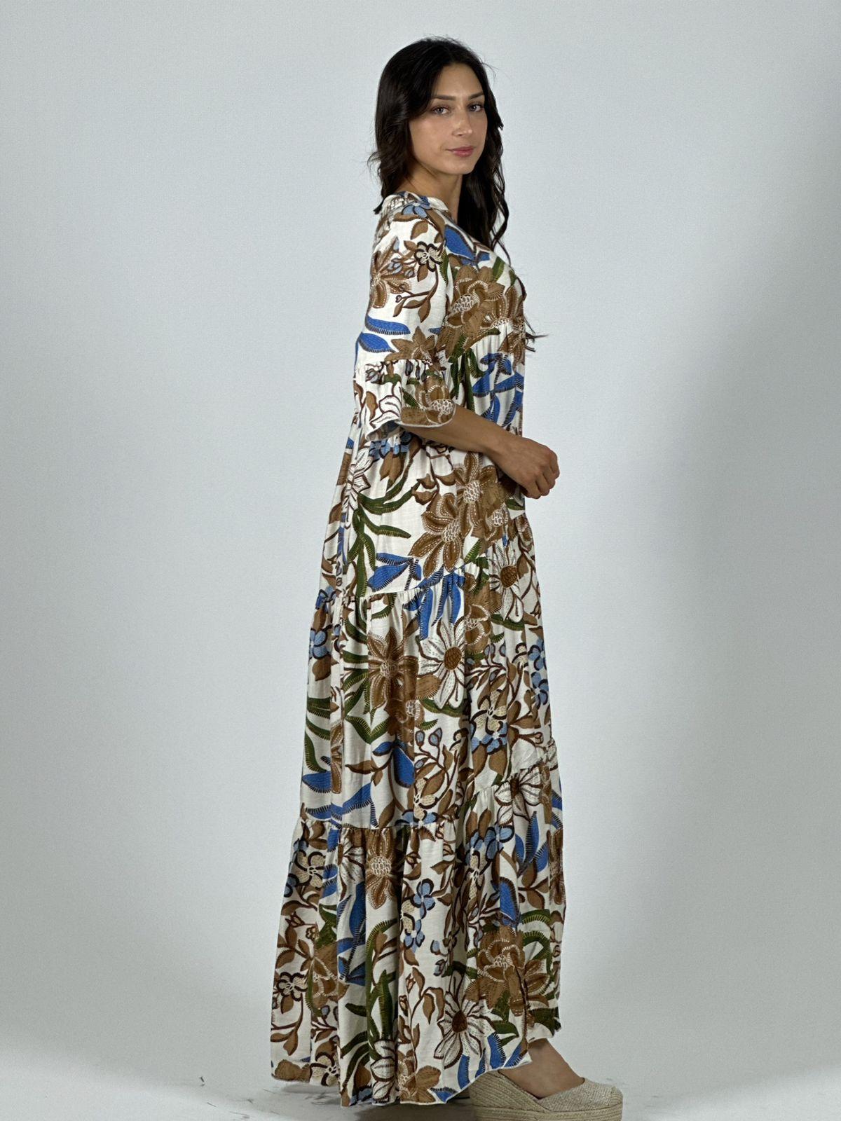 Vestido Viscosa Italiana Floreado