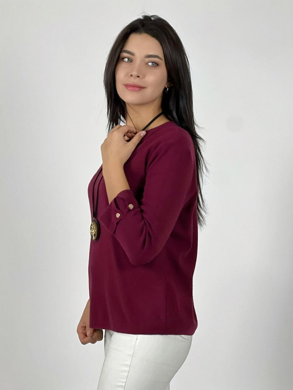 Sweater de lana mangas dobles y botones