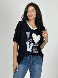 Polera Algodón Love Brillante