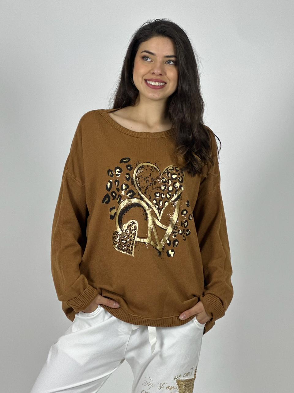 Polerón Italiano Triple Corazón Print