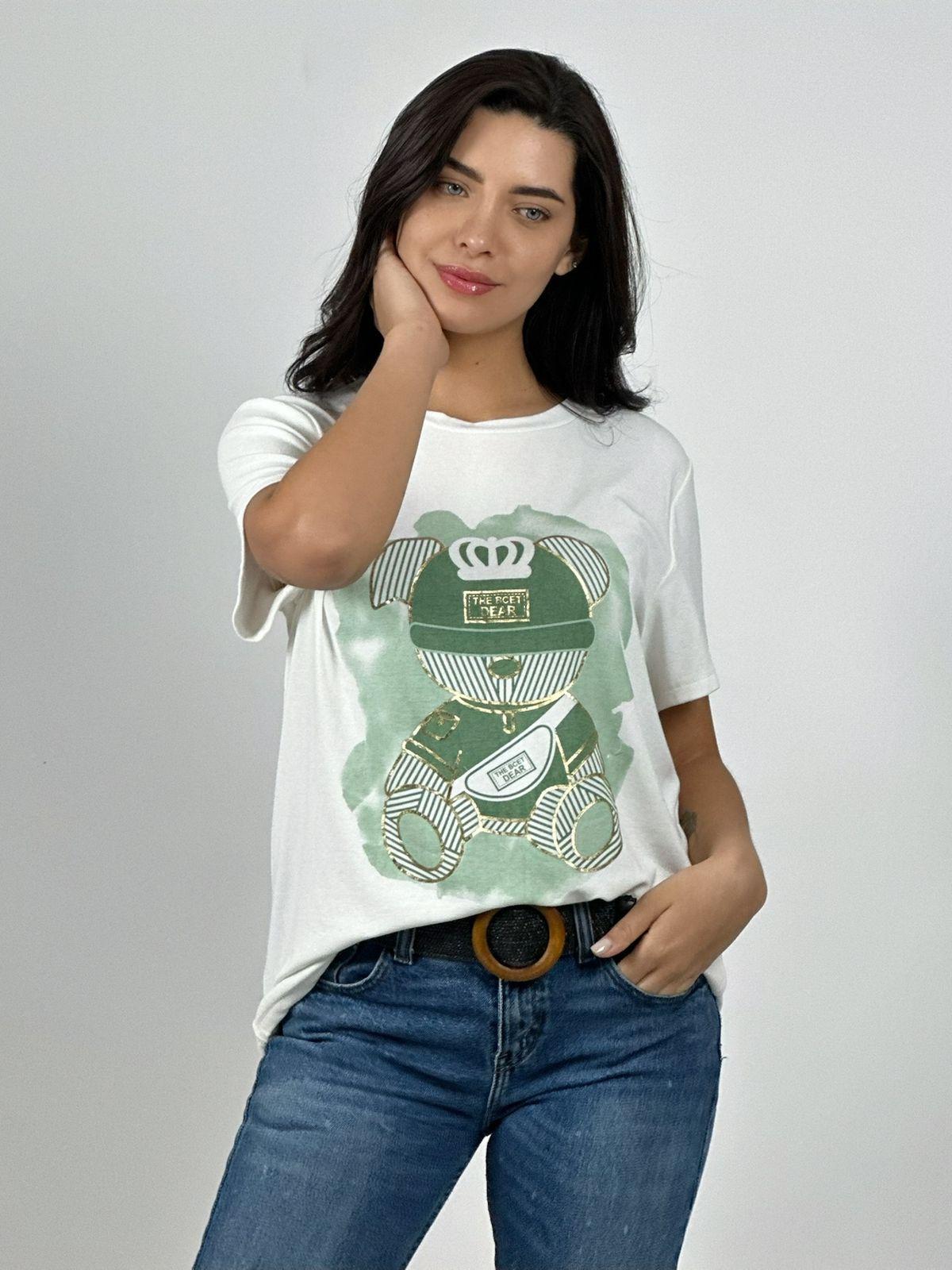 Polera Algodón Osito Líneas