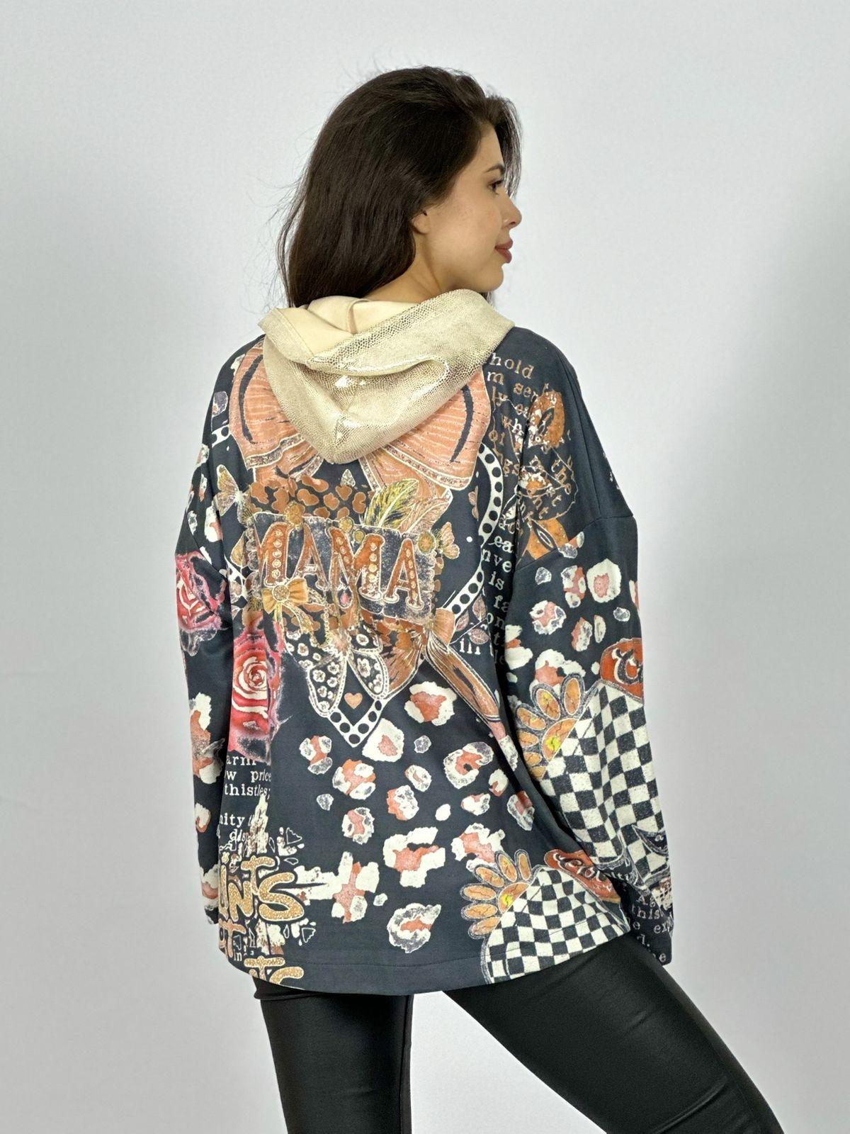 Polerón Gamuza Estampado Flores Print Mariposas