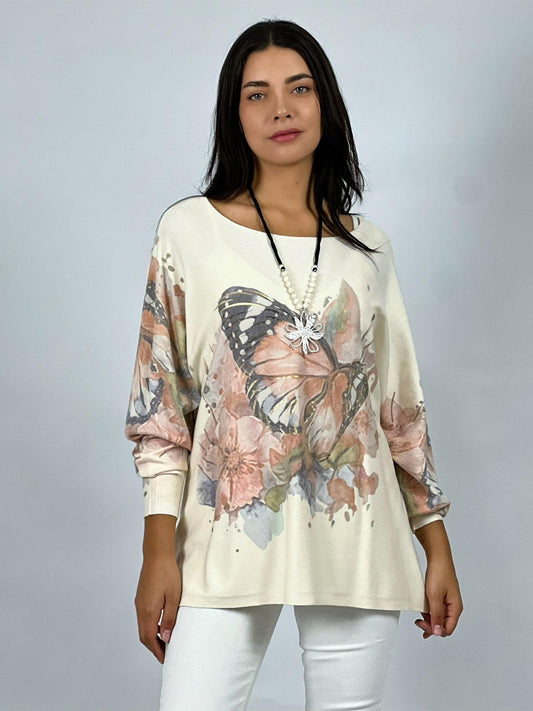 Sweater Spandex Estampados Flores y Mariposa