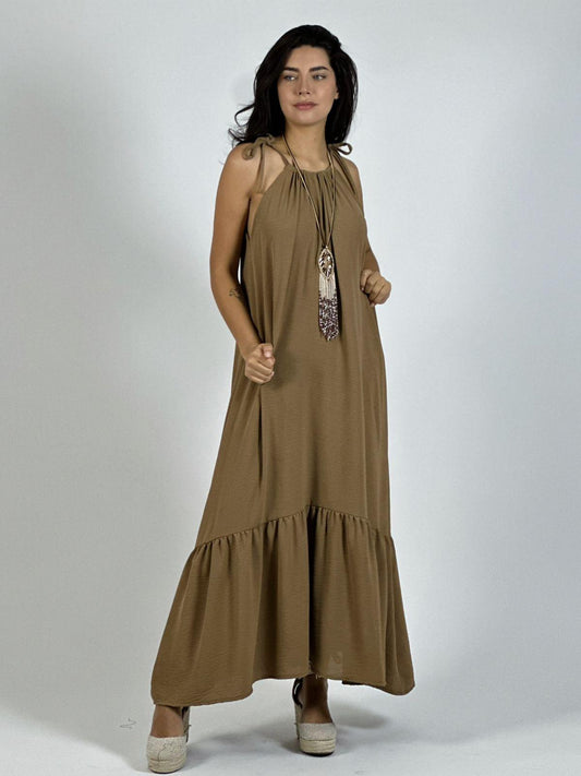 Vestido Casual Amarrado con Vuelo