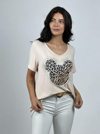 Polera Algodón Mickey Con Brillos