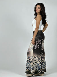 Palazzo Satin Boho Chic Print con Flores