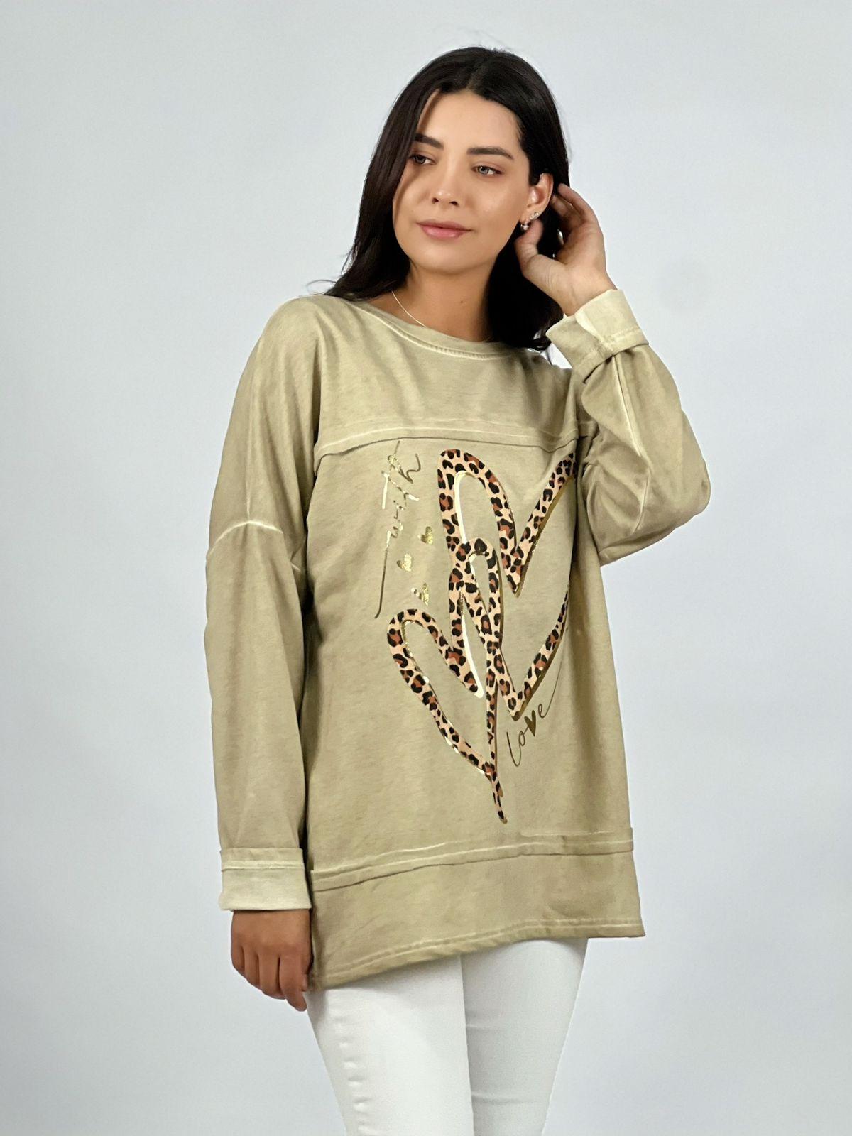 Polerón Algodón Doble Corazón Print