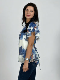 Blusa con Amarra Lirios Estampados