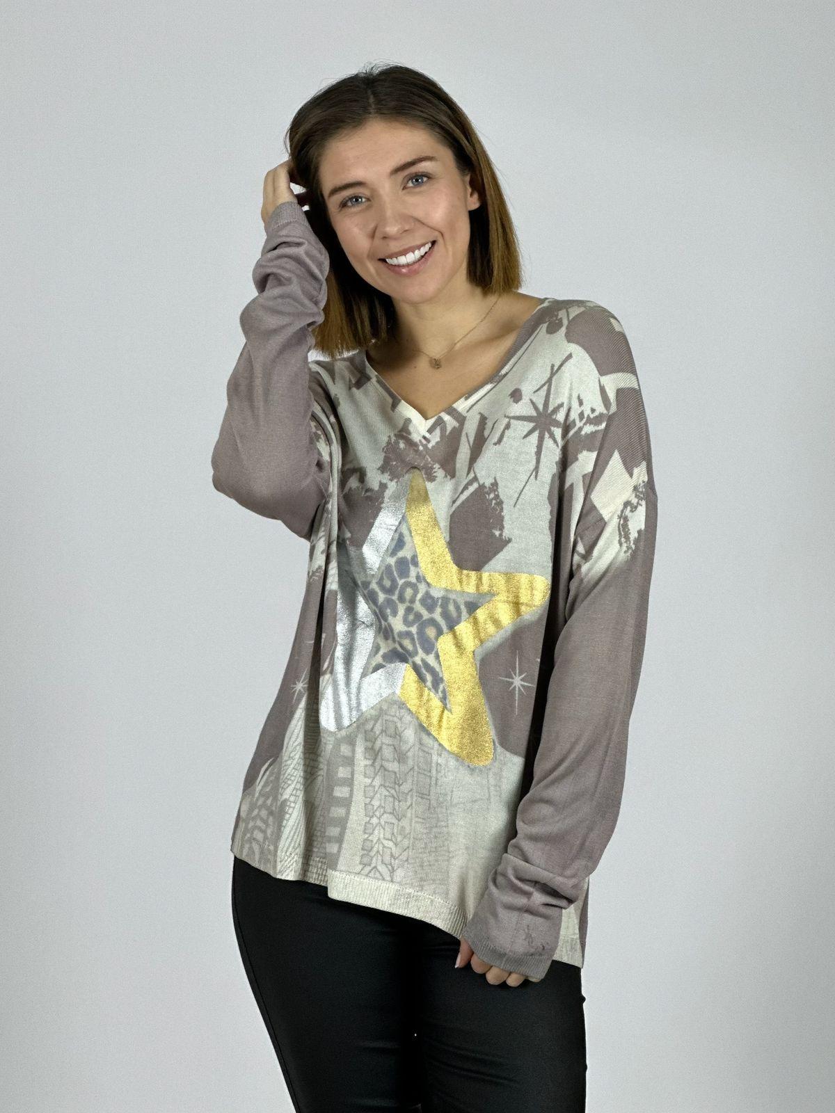 Sweater Hilo Estrella Brillante Print