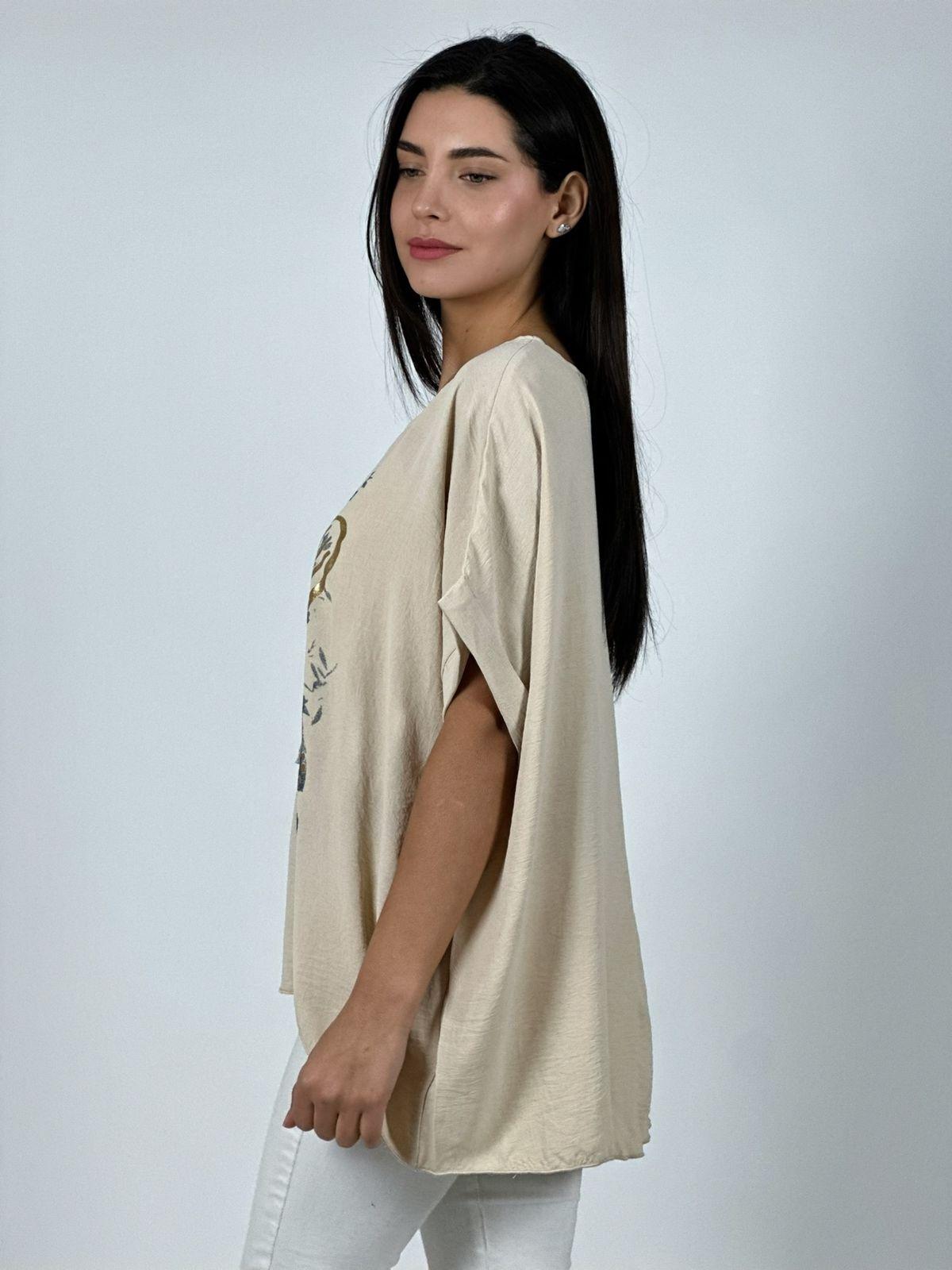 Polera Algodón Love Corazón Brillante