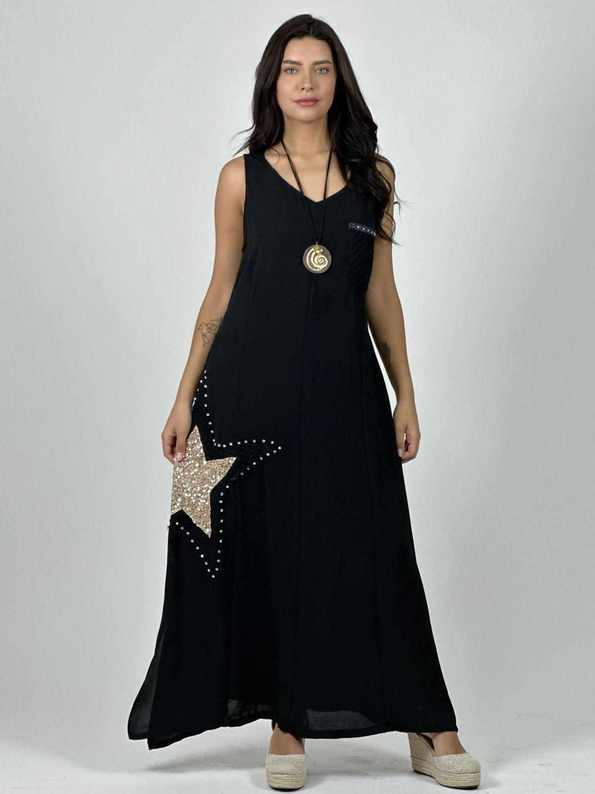 Vestido Crepé  Estrella Brillante