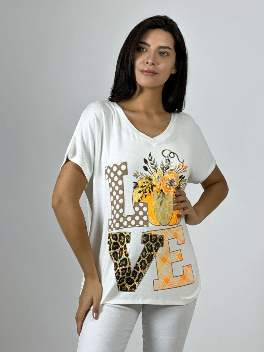Polera Algodón Love Print