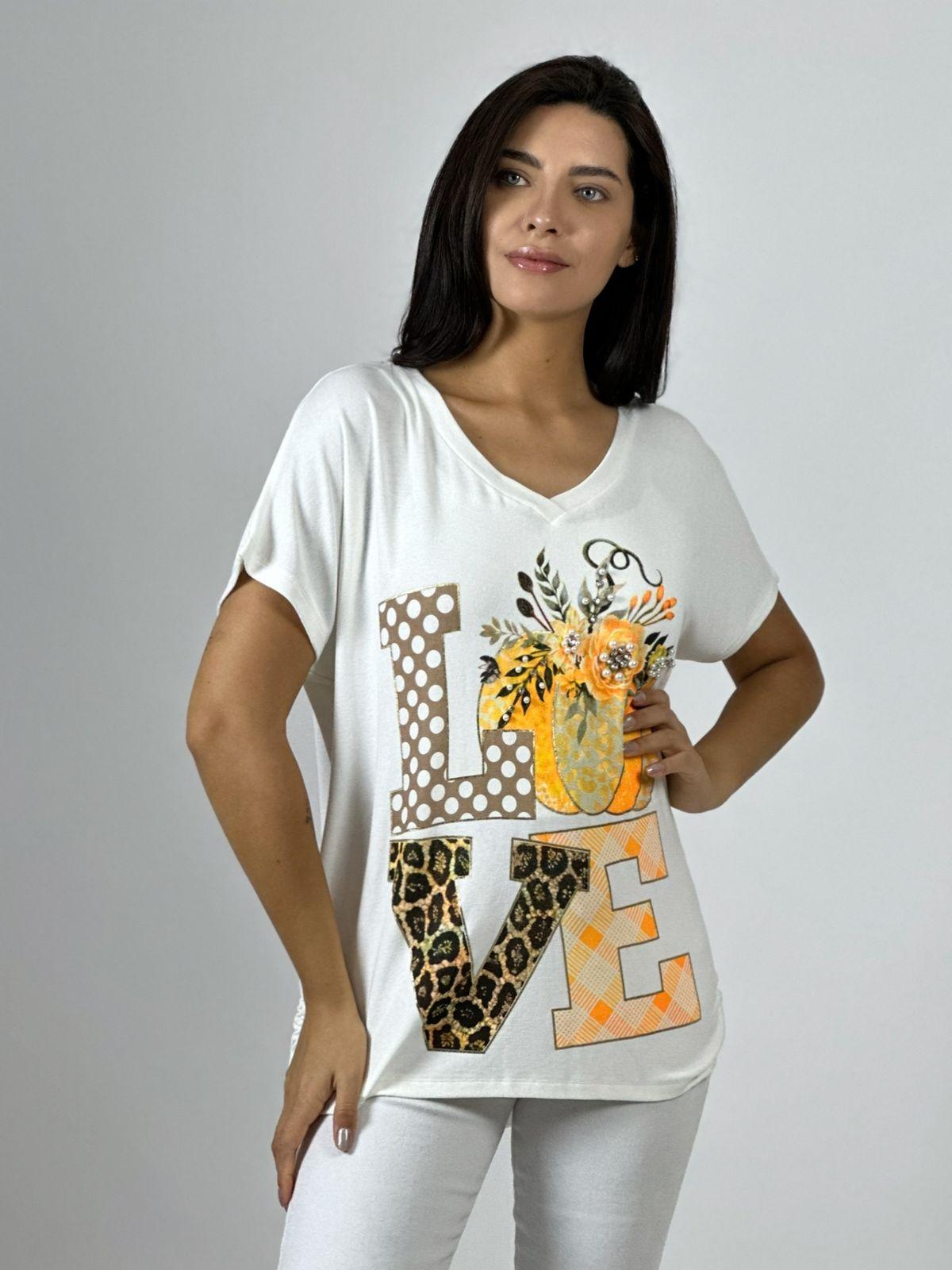 Polera Algodón Love Print
