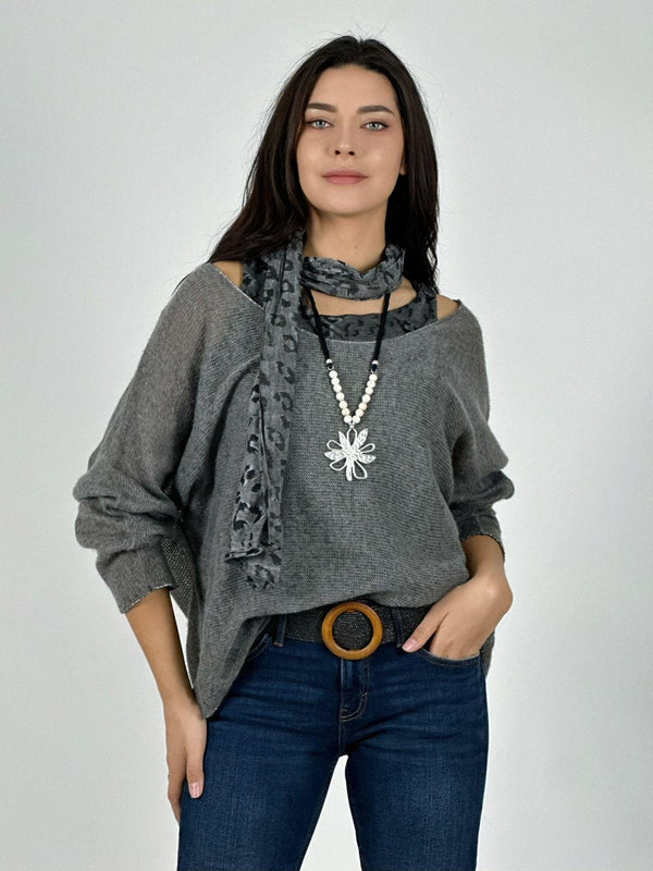 Polera Doble Italiana Con Lazo Print