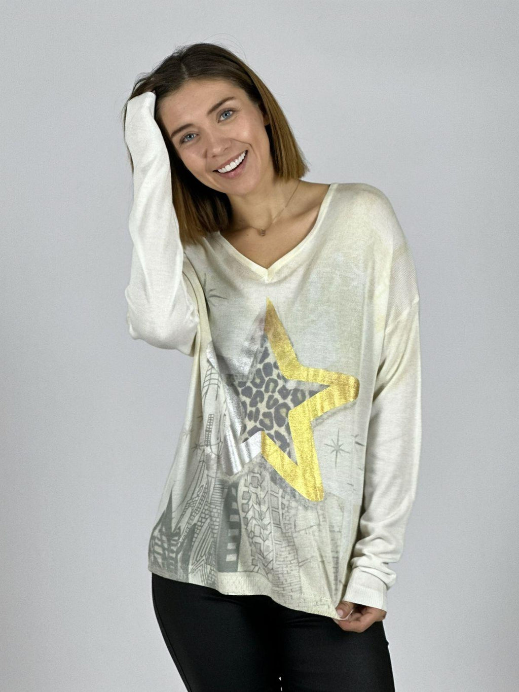 Sweater Hilo Estrella Brillante Print
