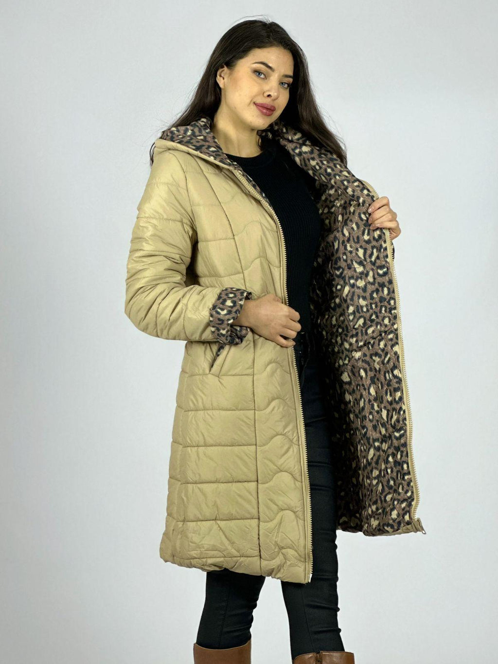 Parka Acolchada Forrado Print