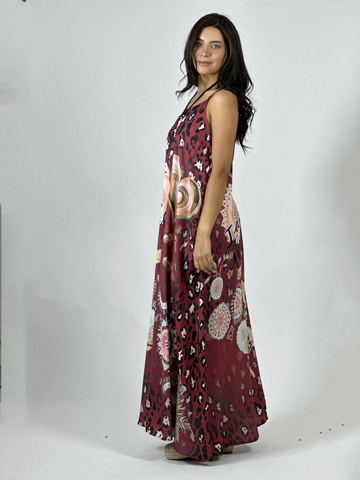 Vestido Viscosa Print con Corazón