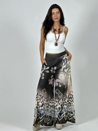 Palazzo Satin Boho Chic Print con Flores