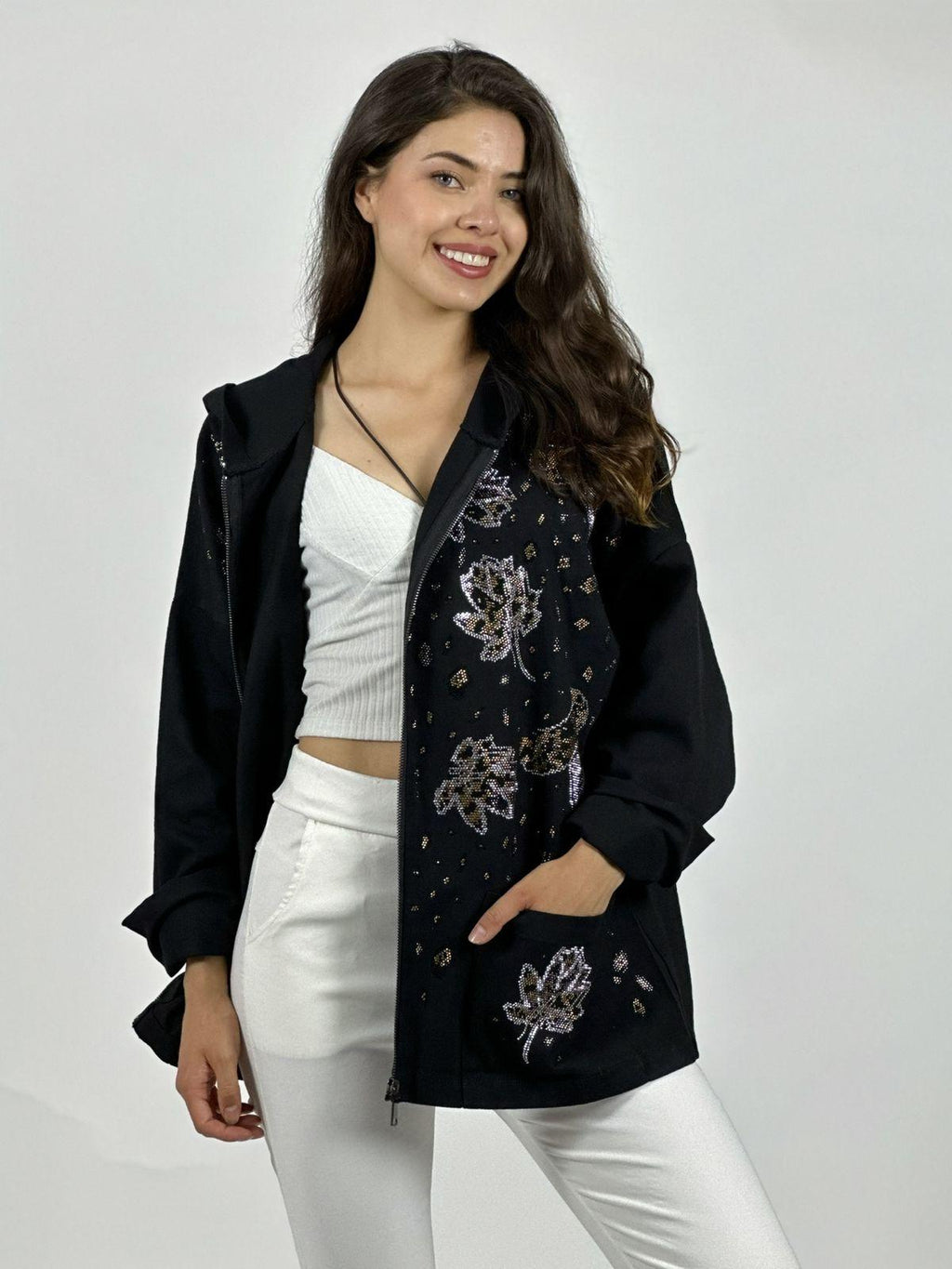 Chaqueta Mezclilla Hojas y Serpientes Escamas