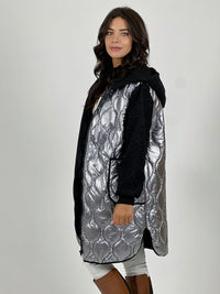 Parka Acolchada Metalizada con Chiporro